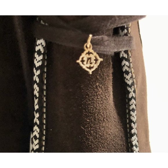 Nanette Lepore Isabel Boots Size 9 Brown Suede Lace Up Block Heel- - Picture 5 of 9